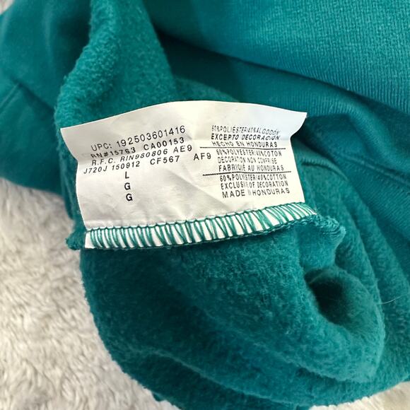 Champion Powerblend Pullover Sweatshirt Womens L Jade Green Classic Crewneck - Picture 9 of 10